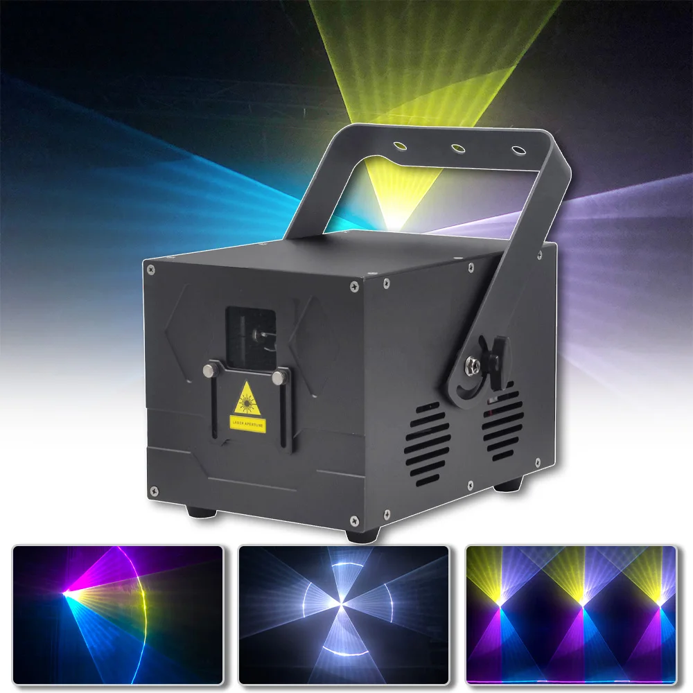 

6W Full Color ILDA Laser Light Powerful Solar Lighrs Beam Projector Professional Animation Scanner DJ Disco Party Christmas Lamp