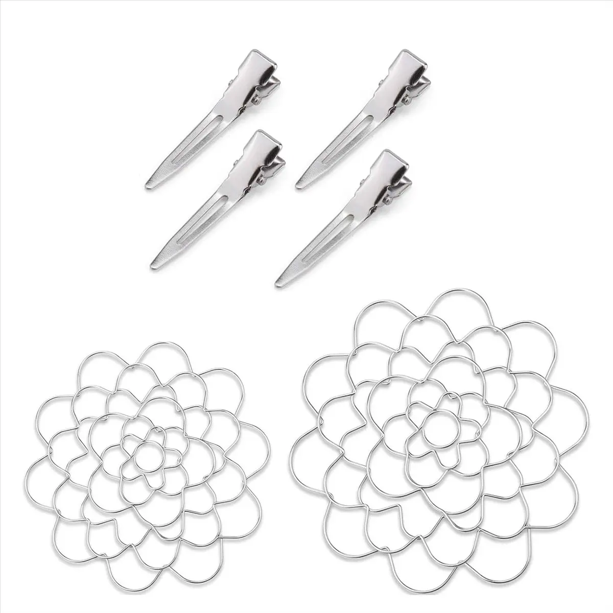 ABJS Flower Arranger Holder, Floral Arrangement Holder Bouquet Twister Reusable Flower Lid Supplies for Plant Fixation Silver