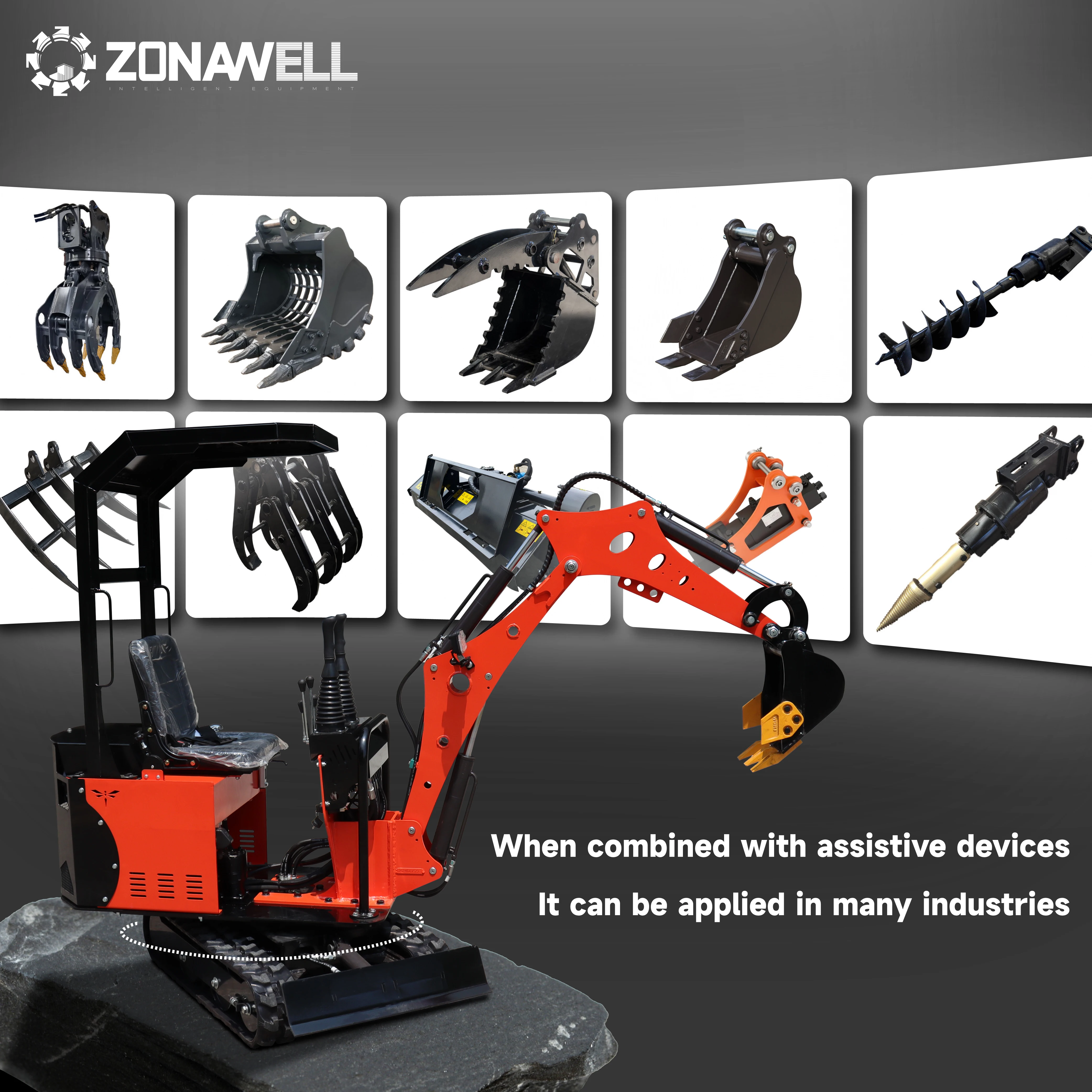 Mini excavator dengan mesin KOOP, Changchai, Briggs Stratton buatan China, terjangkau dan hemat biaya, dengan berat 0,8T