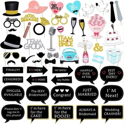 52 pieces of gold powder wedding photography props, wedding gifts, party decorations, paper beard decorations