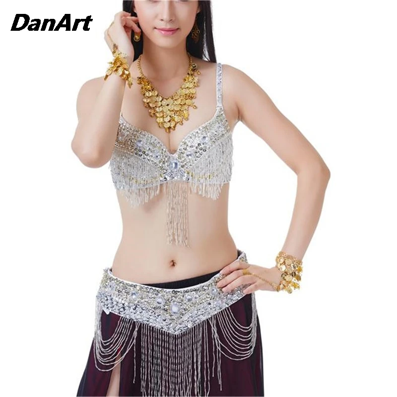 Women Belly Dance Costumes Belly Dance High-end Stage Performance Costume Set Ladies Dance Practice Clothes Sexy Bra/Blet/3PCS