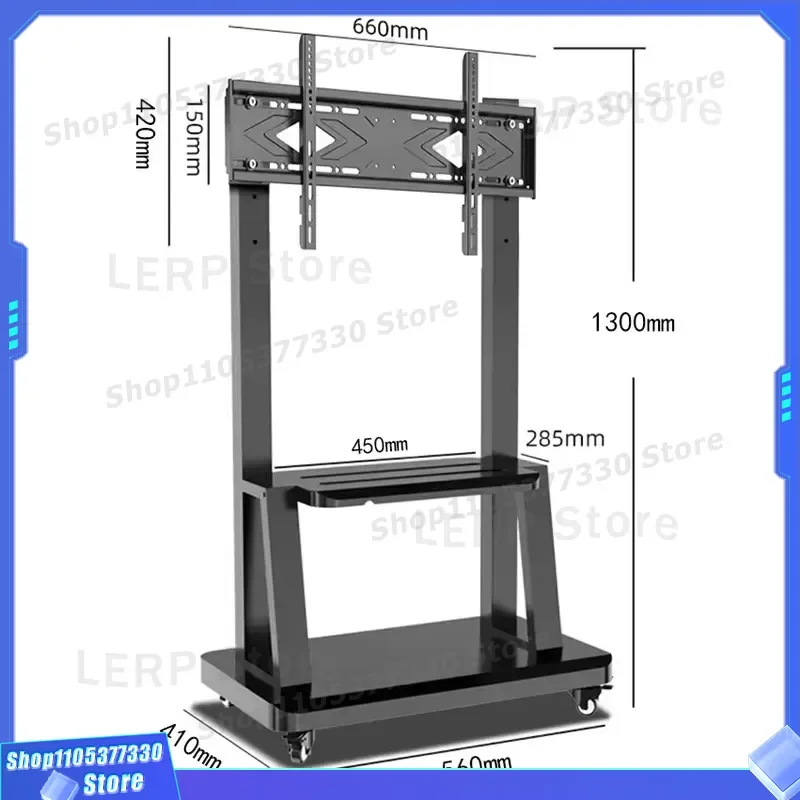 Heavy Duty Mobile TV Cart Stand for 55 to 100 Inch Screens Adjustable Height Rolling Floor Mount with 360 Degree Swivel Cold