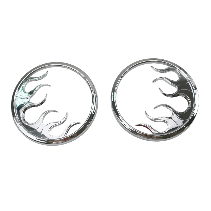 ฝาครอบตกแต่งลำโพงหน้าลายเปลวไฟสำหรับรถมอเตอร์ไซค์ฮาร์เลย์ ทัวริ่ง อีเล็คตร้า ไกลด์ อัลตร้า ลิมิเต็ด FLHYK ปี 2014-2022