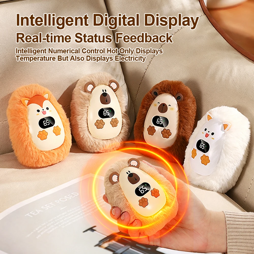 

1 шт. плюшевая грелка для рук, мини-портативные грелки для рук, 3-ступенчатая регулировка температуры, долговечный карманный обогреватель с подогревом, зимние принадлежности