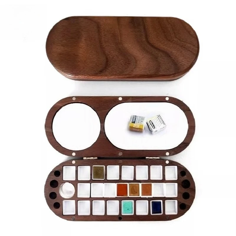 24 Grid 2ML Multifunctional Watercolor Paint Box Art Supplies Student Outdoor Sketching Hand Illustration Watercolor Palette