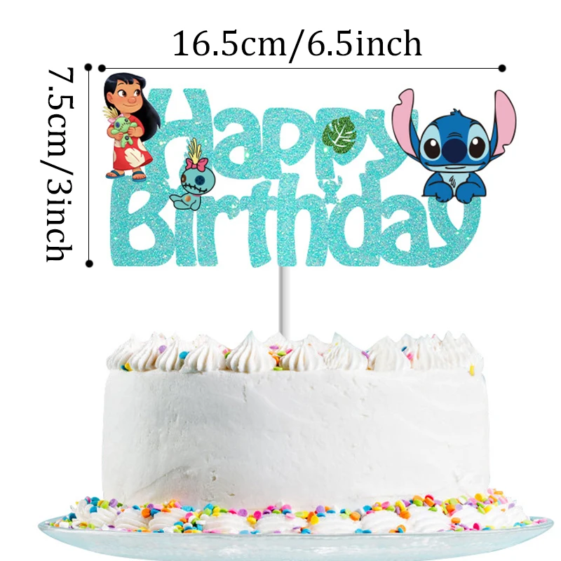 ديزني غرزة موضوع كعكة الزينة أنماط متعددة كعكة توبر أطفال بنات حفلة عيد ميلاد لوازم استحمام الطفل هدية كب كيك ﻿