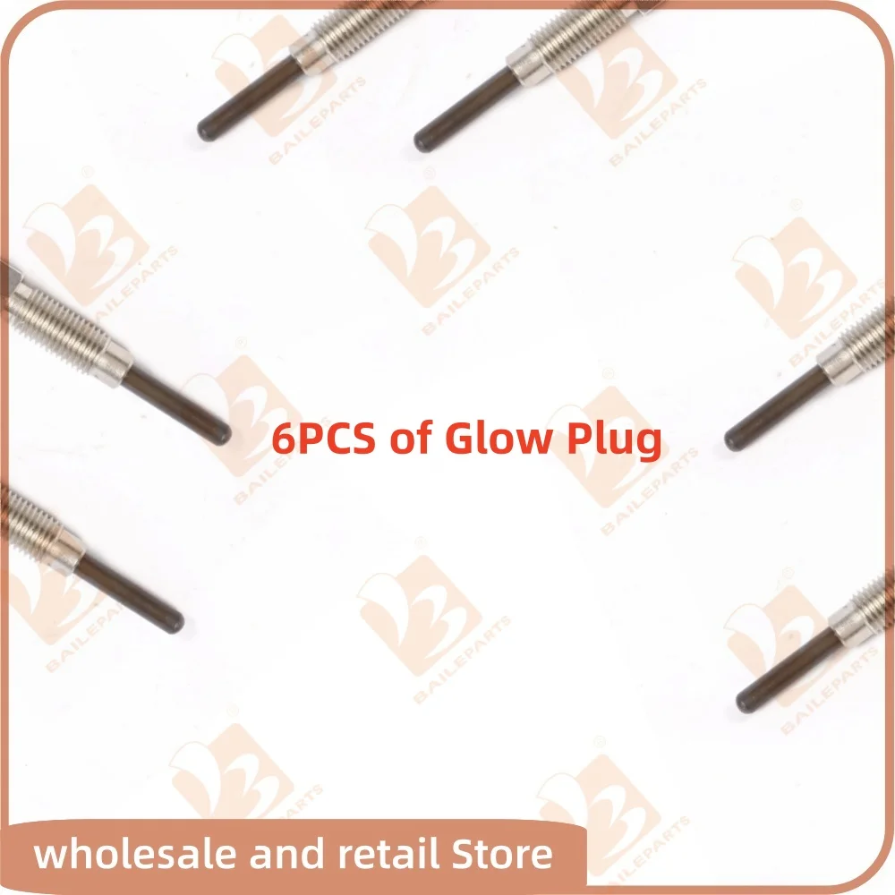 

6PCS Glow Plug 30L66-00302 For Mitsubishi Engine L3E S3L2 S4L2 Excavator 30L6600302 Plug Glow Lgnition System Spare Parts