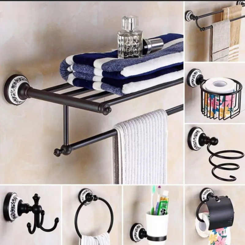 

Brass Toilet Brush Bathroom Shelf Black Paper Holder,Towel Bar,Soap Holder,Towel Rack,Glass Shelf,Towel Hook bathroom Hardware