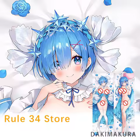 Dakimakura Cover Rezero Kara Hajimeru Isekai Seikatsu Rem Anime Double-Sided Print Pillowcase Life-Size 2way Body Pillow