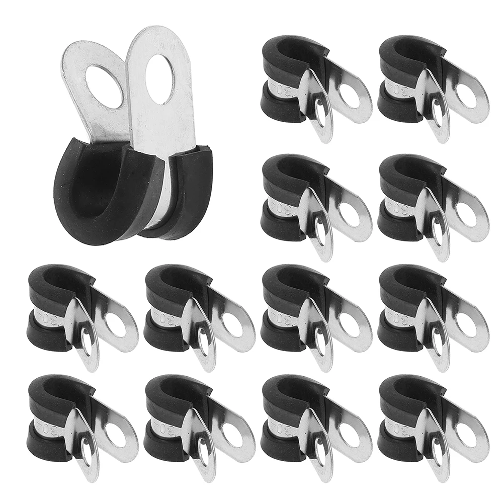 

100 Pcs Hose Stainless Steel Clamp Clamps Insulation Clip Cable Roof Wire Assortment Insulated Heavy Duty