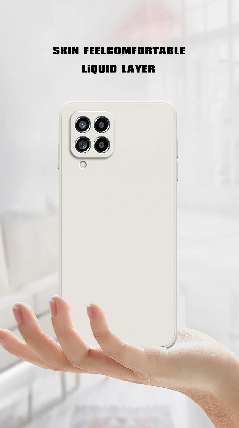 Funda Platz Telefon Fall für Samsung Galaxy A22 4G M22 M32 4G Flüssigkeit Silikon Fundas Kamera Schutzhülle zurück Abdeckung Fall – Detail 7