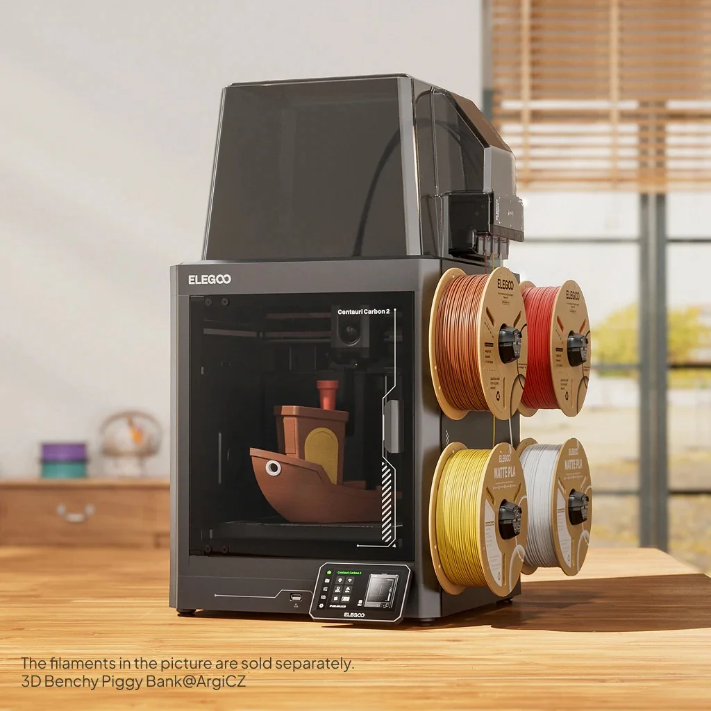 ELEGOO Centauri Carbon 2 Combo 3D Printer FDM 4-Color Printing Speed 500mm/s² with CANVAS  Low Noise Nozzle 350℃ 256x256x256mm view 2