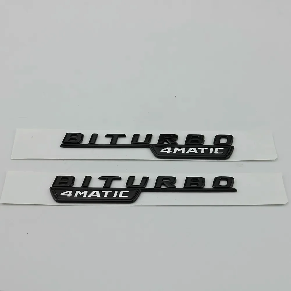 

3D Flat Letters Biturbo 4matic 4matic+ Plus ABS Emblem for Mercedes Benz AMG C43 E43 GLE43 GLC43 GLE53 Car Fender Side Sticker