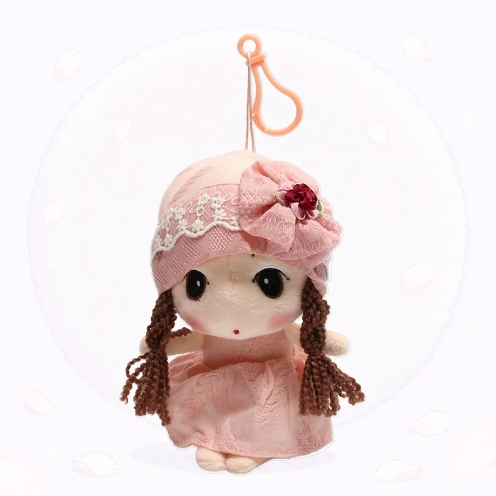 New Dress-up Girl Plush Key Chain Flower Fairy 20cm Size Backpack Charm Figure Doll Pink Blue Green Bag Pendant Birthday Gifts