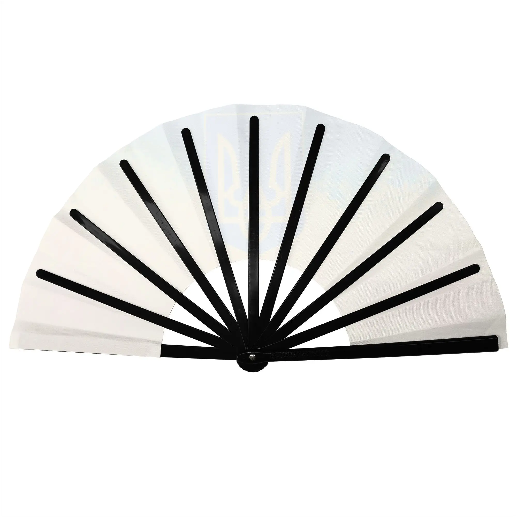 Flag Of Ukraine Traditional Folding Fan Chinese Style Ukrainian Heart High-Quality Polyester Fans Elegant Decorative Hand Fan