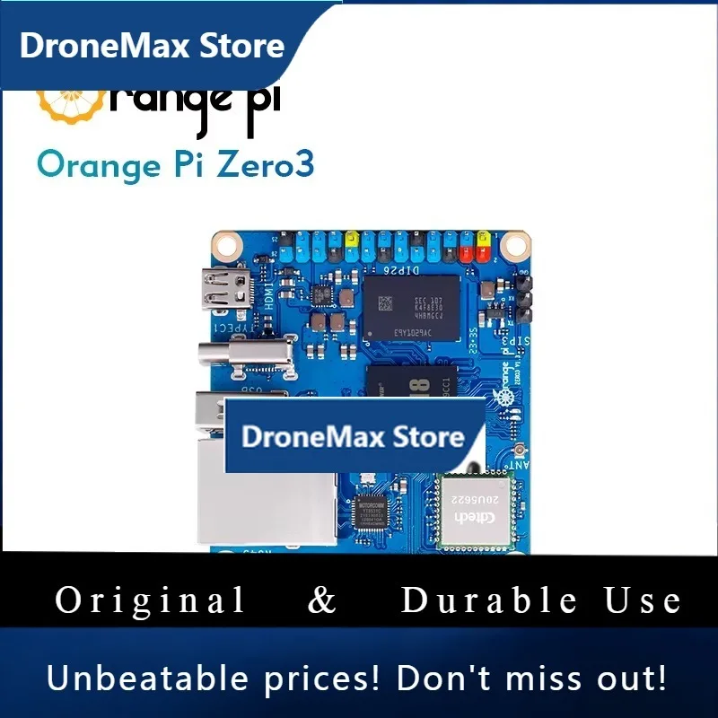 DroMaOrange Pi Zero 3 1.5GB Ram Development Board Allwinner H618 Chip Wifi-BT5.0 LPDDR4 Mini PC Orange Pi Zero3 Single Board Com