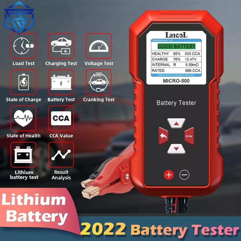 

Lancol Micro 500 Car Battery Tester 12V Lithium Battery Test Lead Acid Battery Analyzer System Test 40-3000 CCA LED Display