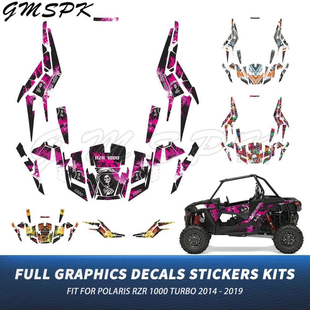 Fit for Polaris RZR 1000 TURBO 2 Door 2014-2019 2018 2017 2016 2015 UTV Thicken Graphics Decal Sticker Kit Motorcycle Background