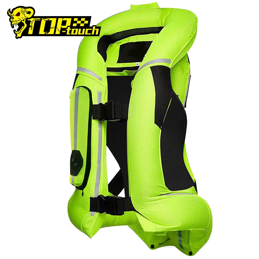 New Motorcycle Airbag Vest Reflective Motorcycle Jacket Moto Racing Air Bag System Motocross Protective Airbag Black Fluorescent