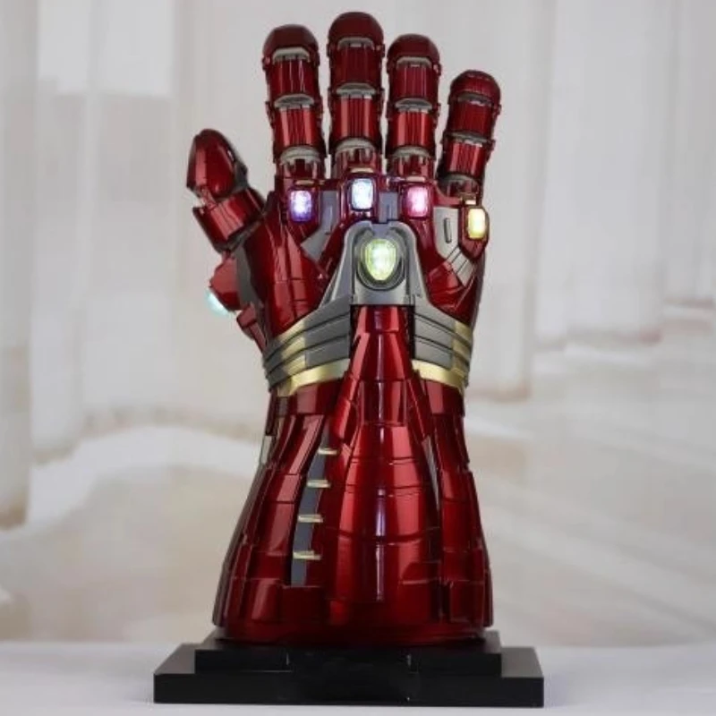 45cm 1:1 All Metal Avengers 4 Iron Man Nano Unlimited Gloves Hulk Edition Wearable Luminous Gloves Arm Model Cosplay Prop