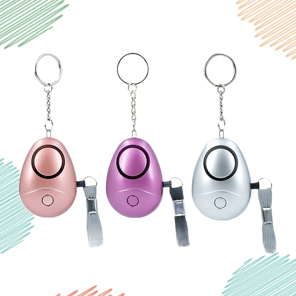 3Pcs Personal Alarm Emergency Personal Security Alarm with LED Flashlight Safety Defense for Women/Night Random Color