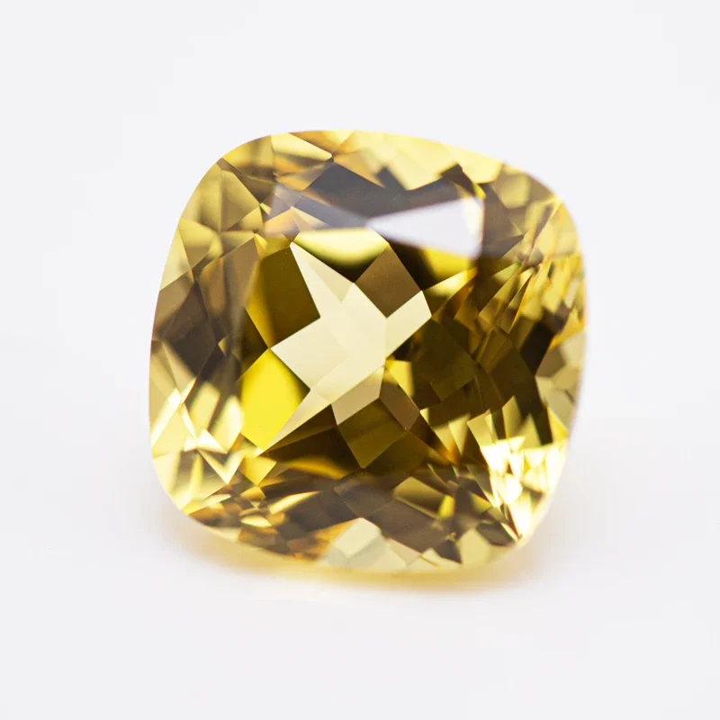 Lab Grown Sapphire Yellow Color Square Cushion Shape Stone For Charms Diy Jewelry Making Bracelet Selectable AGL Certificate