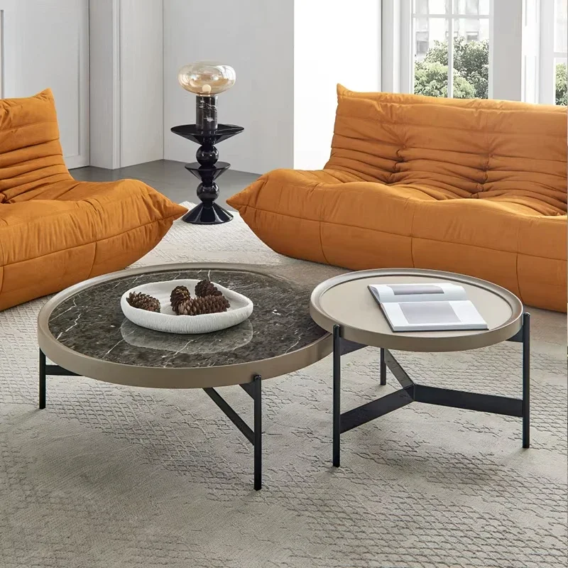 

A Luxury Center Table Modern Living Room Furniture Round Marble Top Stainless Steel Home Hotel Coffee Table