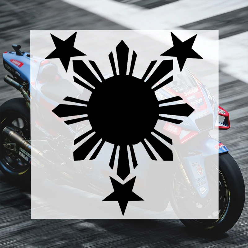 Car Stickers Philippines Sun Stars Badge Vinyl Decal Waterproof Die Cut Durable UV Resistant Removable for Laptop Auto Decor