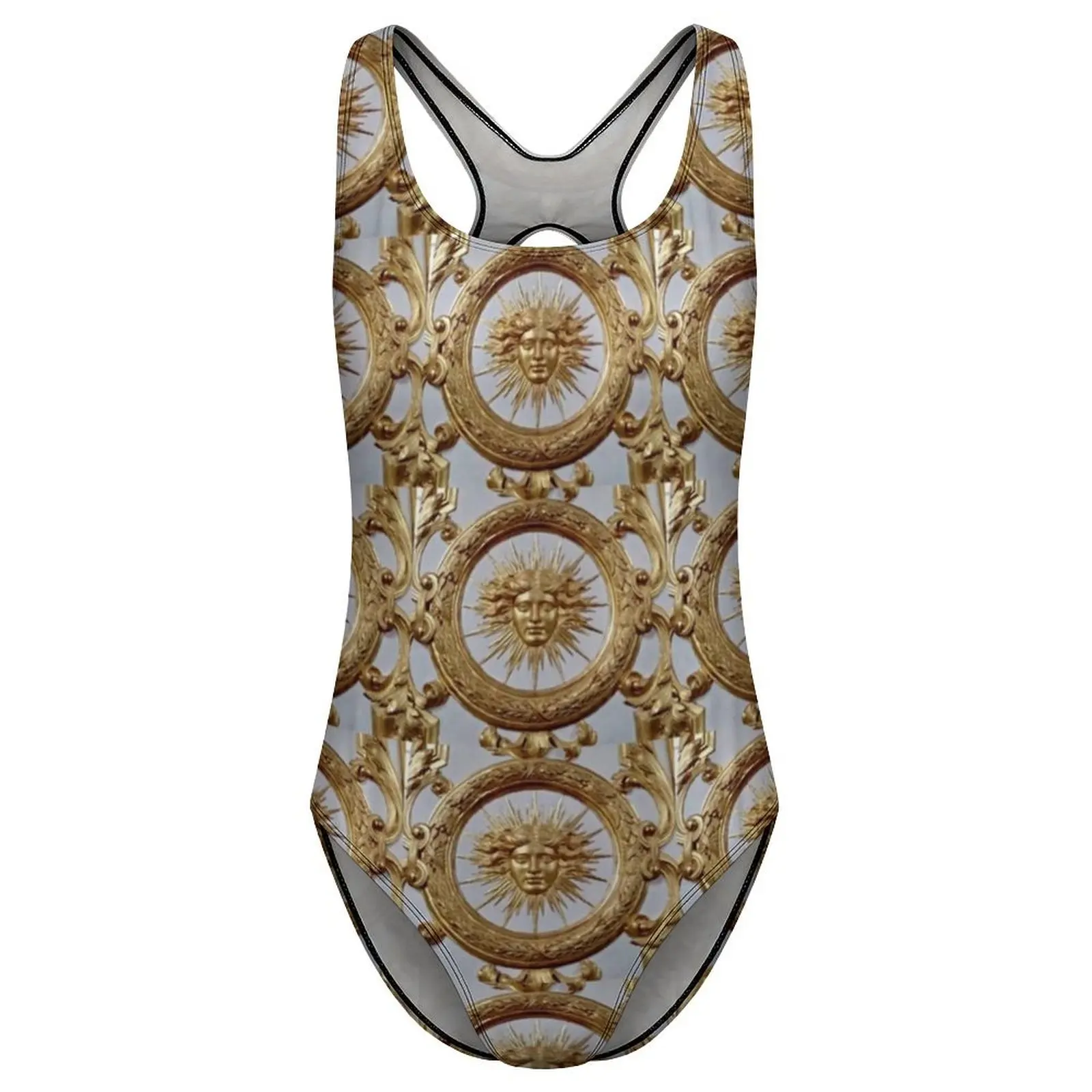 Retro-Symbol-Badeanzug The Sun King Bademode Einteiler Surf-Badeanzüge Cut Out Badeanzug Weiblich Push Up Sexy Strand-Outfits