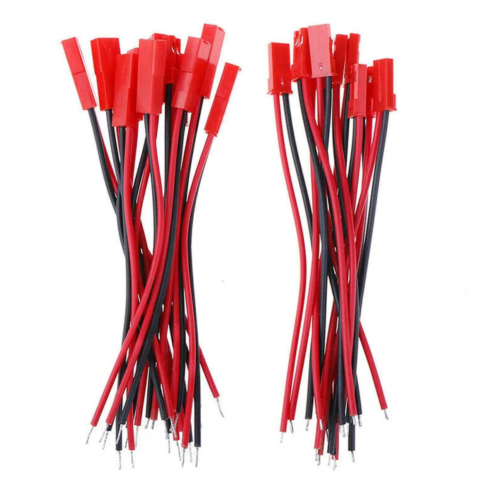 

20pcs 2-pin JST Connector Male Female Plug Cable 18AWG Silicone Wire