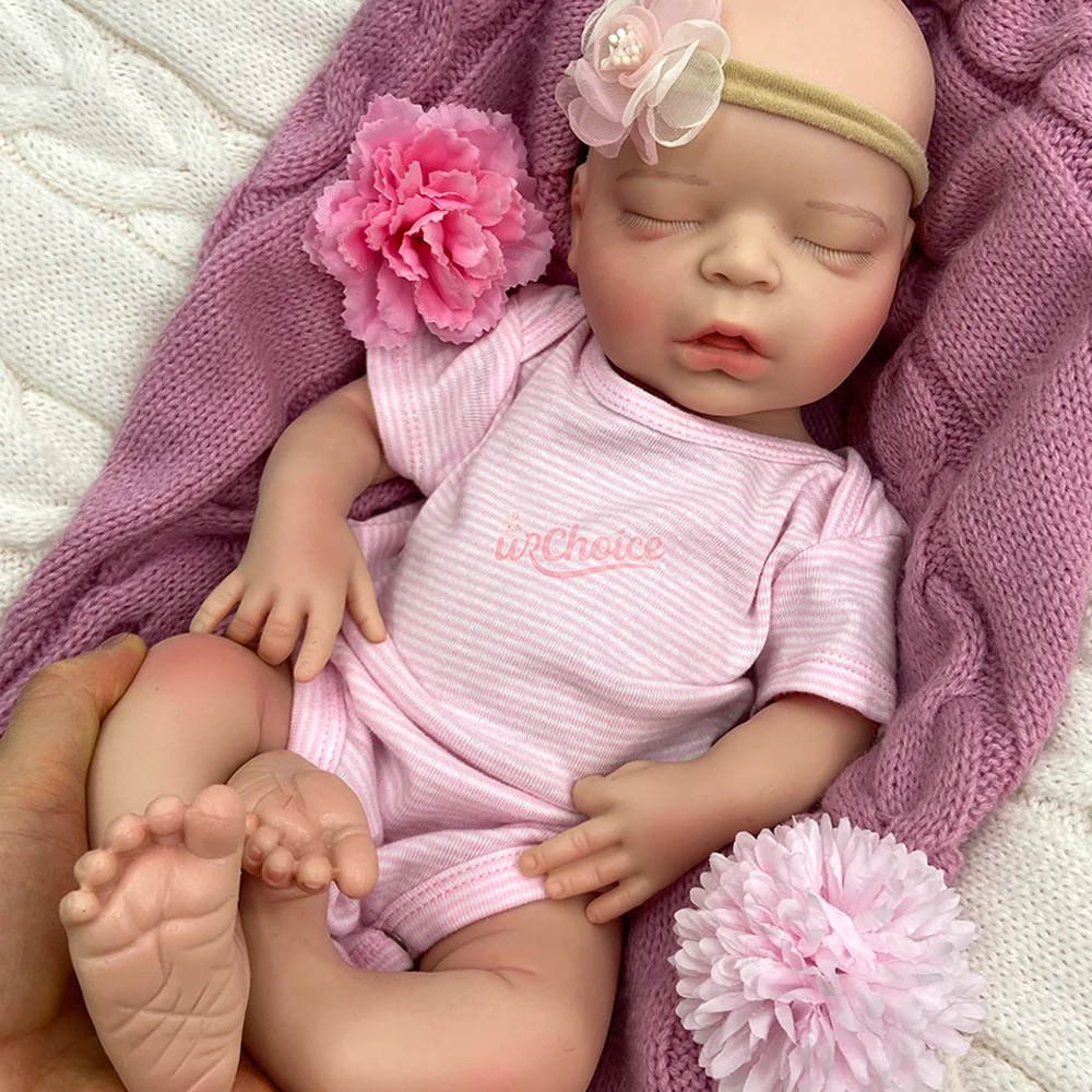 18 Polegada premium personalizado silicone reborn boneca hiper realista silicone recém-nascido reborn menina para coleção artista modelo colecionável