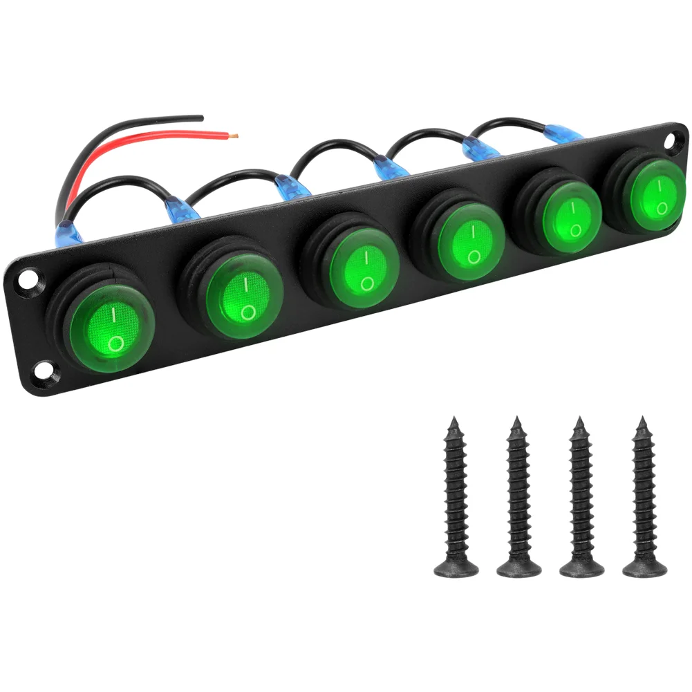 

Switch Panel 20A12V For Automotive,outdoor Equipment Part Waterproof Round Rocker Switch Panel 6 Positions For Marine Motorhomes
