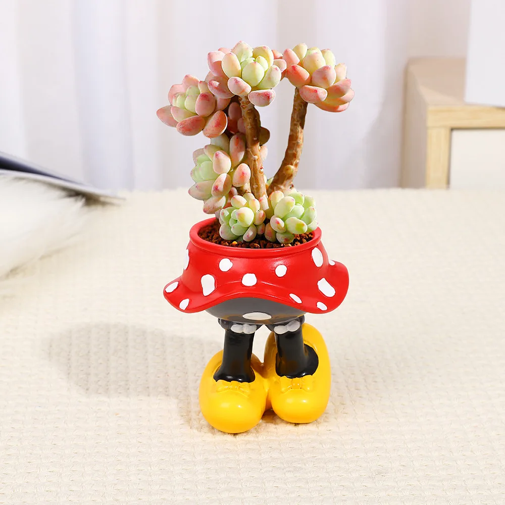 

Mickey skirt succulent flowerpot high-end sense niche art living room desktop decoration succulent potted resin flowerpot