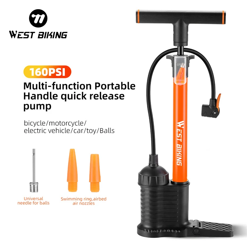 

WEST BIKING 160PSI Bicycle Pump Ergonomic Hand Pump Bike Tire Inflating Tool for Schrader/Presta Valve MTB Road Bike Accessories