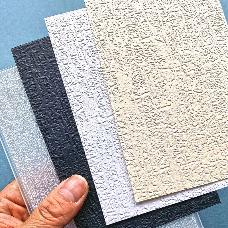 1 Stück 3D-geprägte, einzigartige Rinden-Crack-Art-geprägte Ordner – strapazierfähiger Kunststoff, 2D/3D-Design, geeignet für DIY-Sammelalbum und Auto