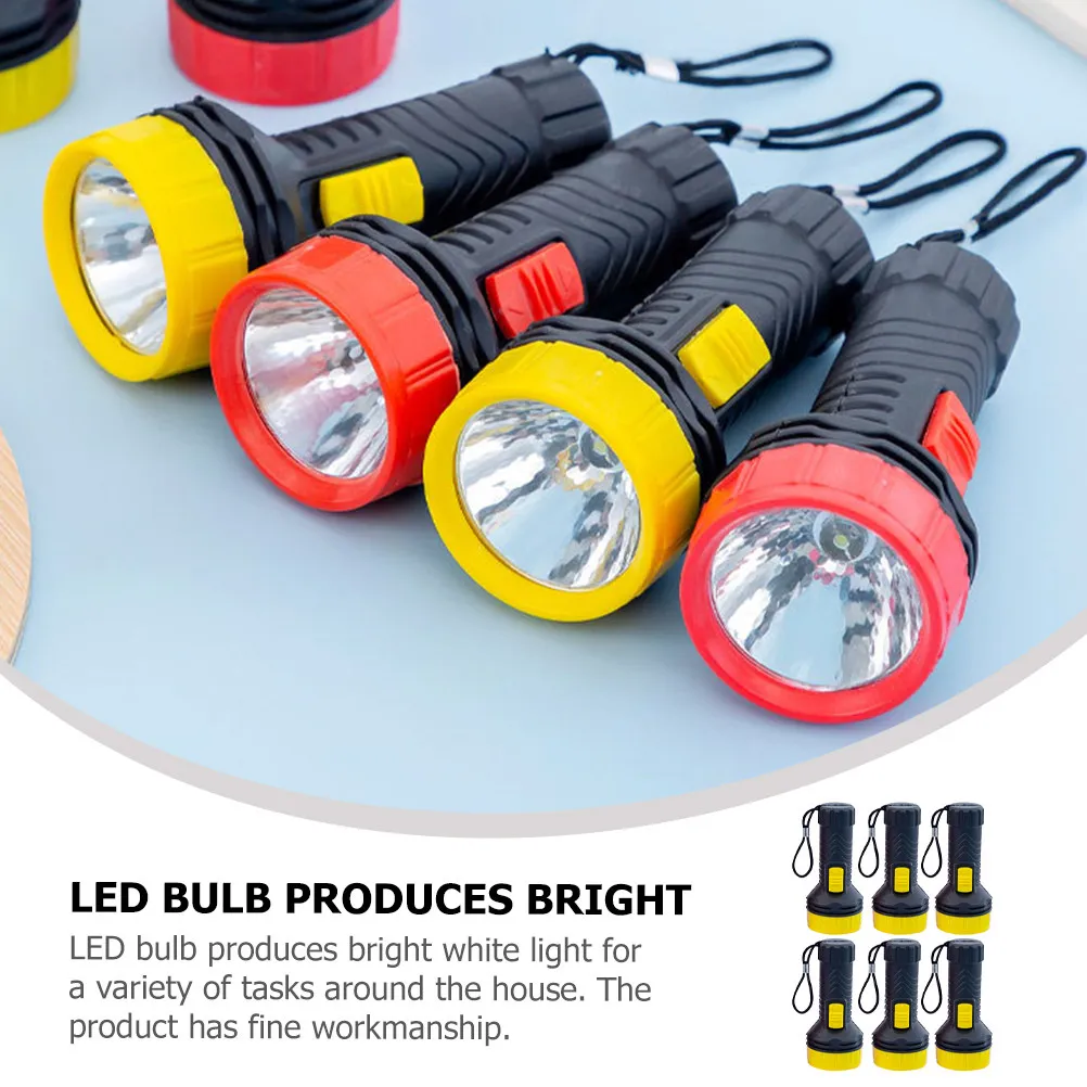 

6Pcs Mini Flashlights LED Kids Flashlight Set Super Bright Plastic Small Flashlights for Home Outdoor Camping Emergency Power