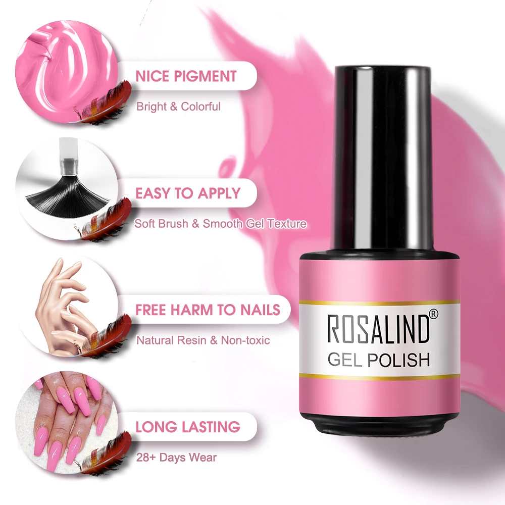 ROSALIND Mini Gel UV-nagellak met glanzend mat effect Top Coat Semi-permanent losweken voor nail art-decoratie