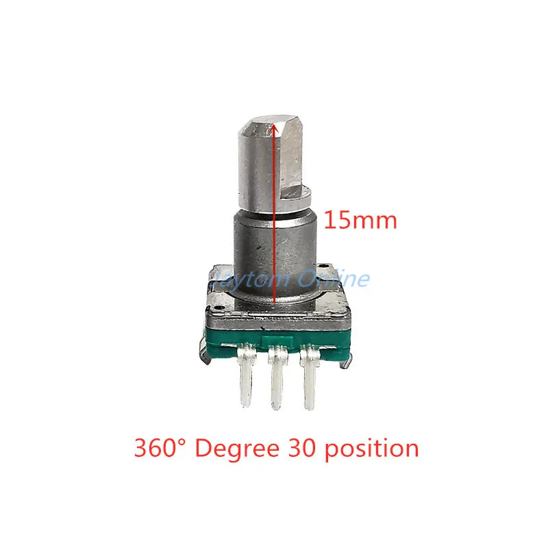 1pc ALPS EC11 Rotary Encoder Code Switch Spring Return 30 Position With Push Button Switch 5pin Handle Length 15/20mm Half Shaft