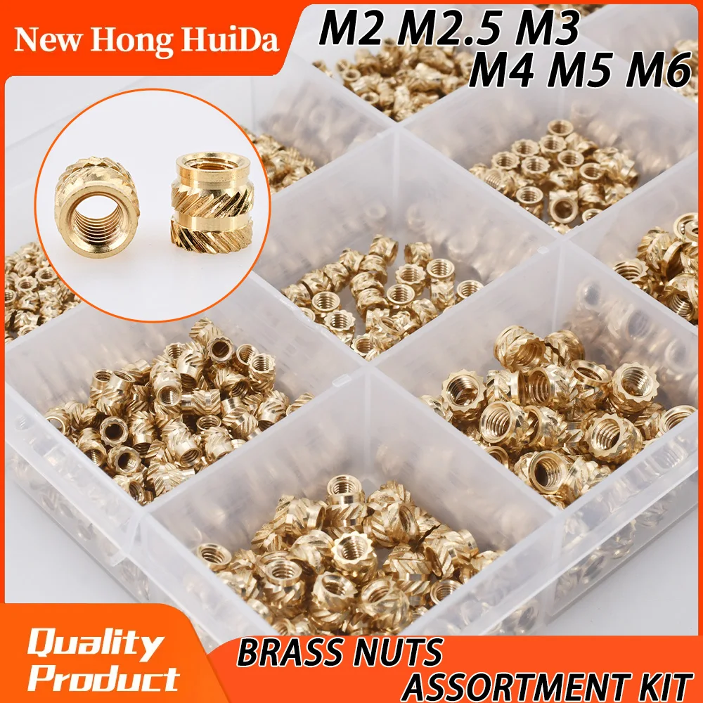 

M2 M2.5 M3 M4 M5 M6 Heating Brass Insert Nut Hot Melt Molding Kunrled Injection Insets Nuts Kit For 3d Printer Plastic Case