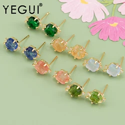 YEGUI MA47,jewelry accessories,nickel free,18k gold plated,copper,zircons,charms,jewelry making findings,studs earring,10pcs/lot