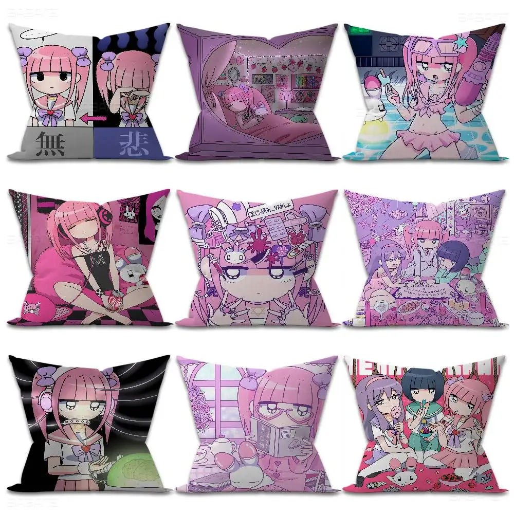 Menhera Chan Comic Characters Maple Design Cushion Cover Happy Autumn Harvest decor Holiday Decorati Pillow Cover