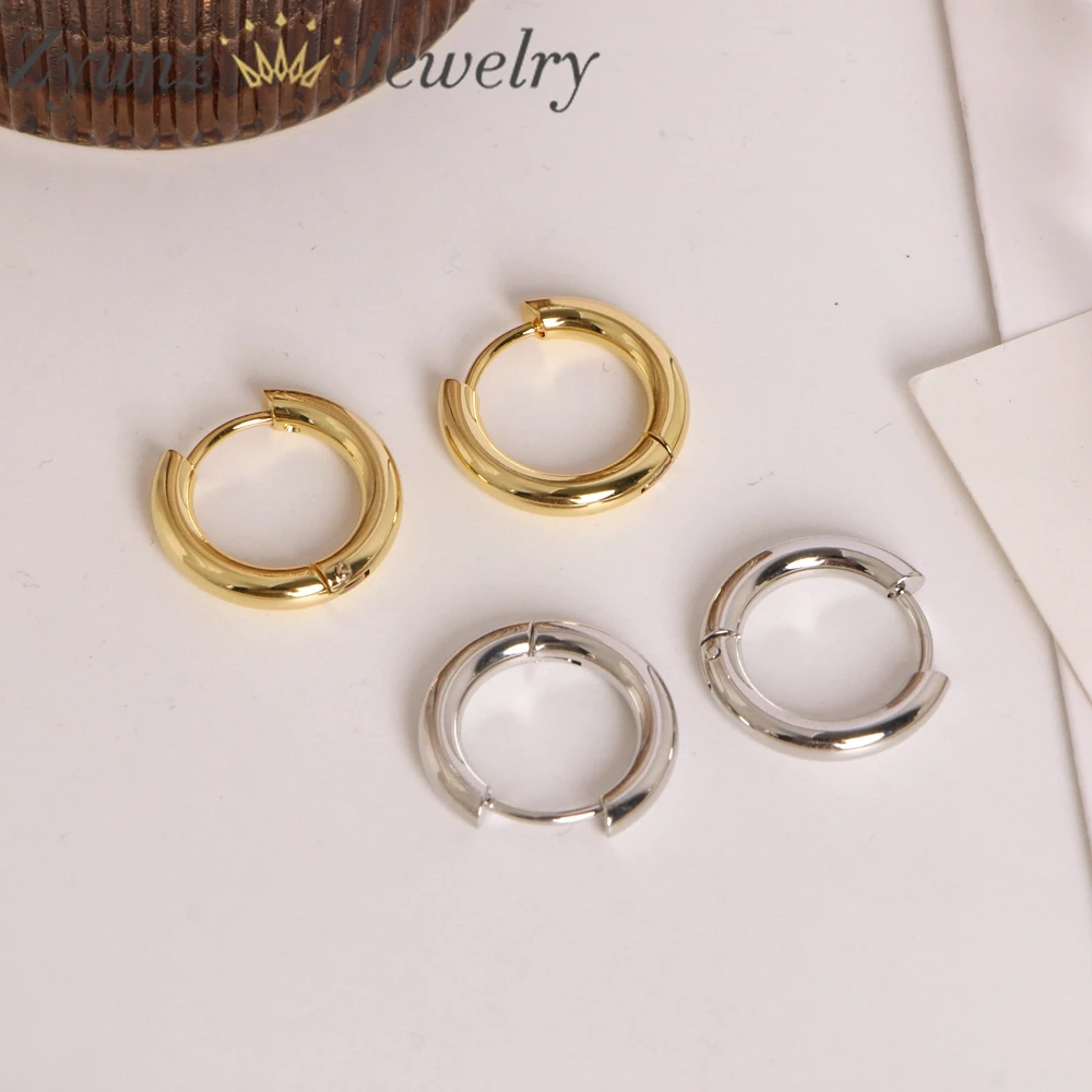 10 Pairs, 18mm Stainless Steel Round Circle Hoop Earrings for Women Gold Color Hoops Ear Piercing Loop Ring