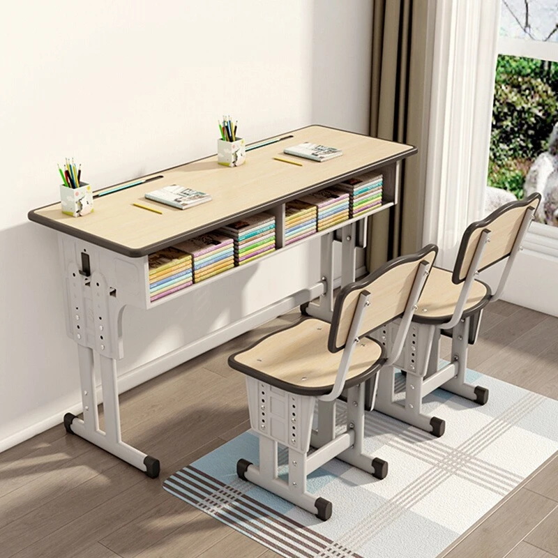 

Children's double study table, primary and secondary school students' desks and chairs, household two-person desk liftable writi