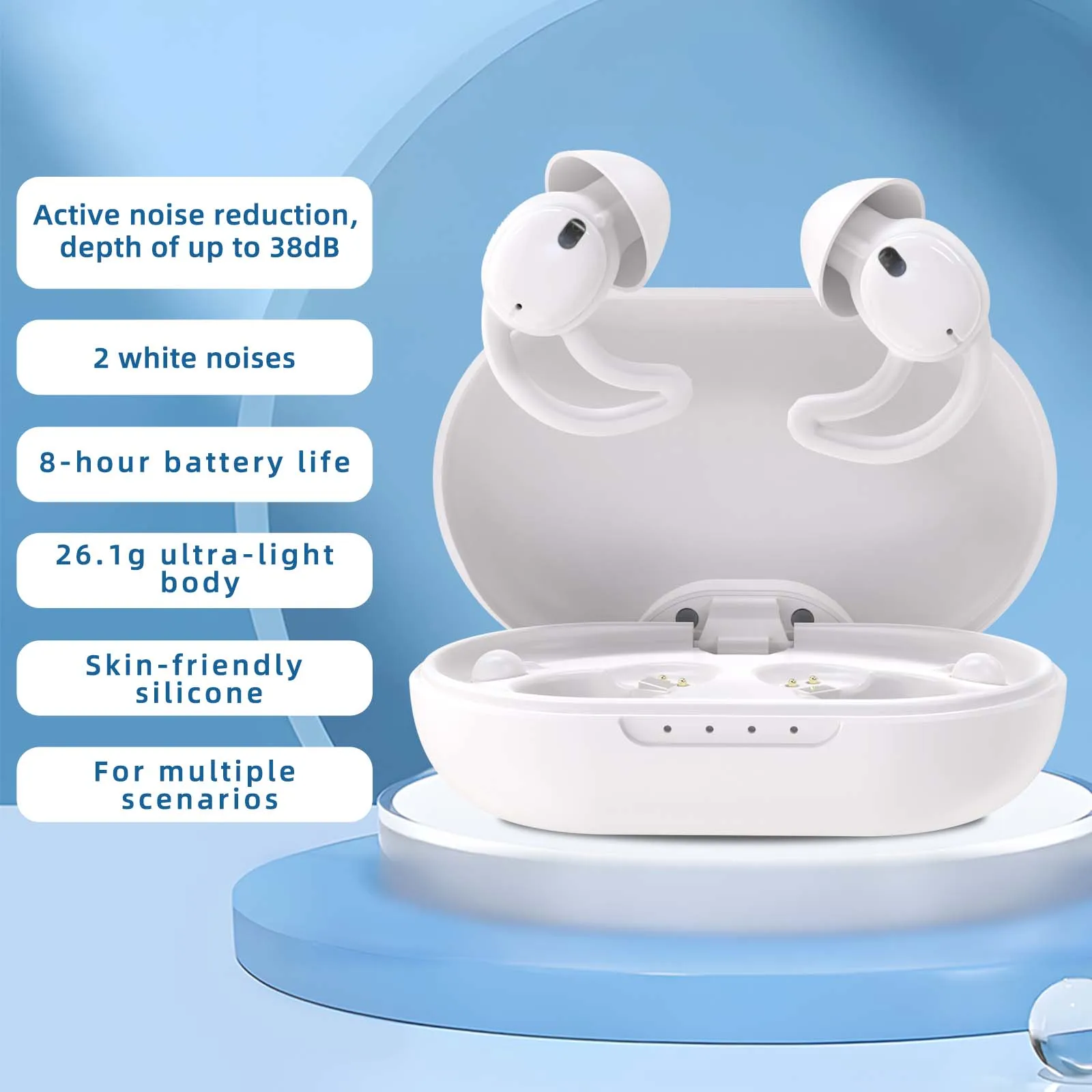 Ting DJ  Active Noise-Canceling  , ANC Earphones, Sleep Earbuds, Noise-Canceling Sleep EN-S8