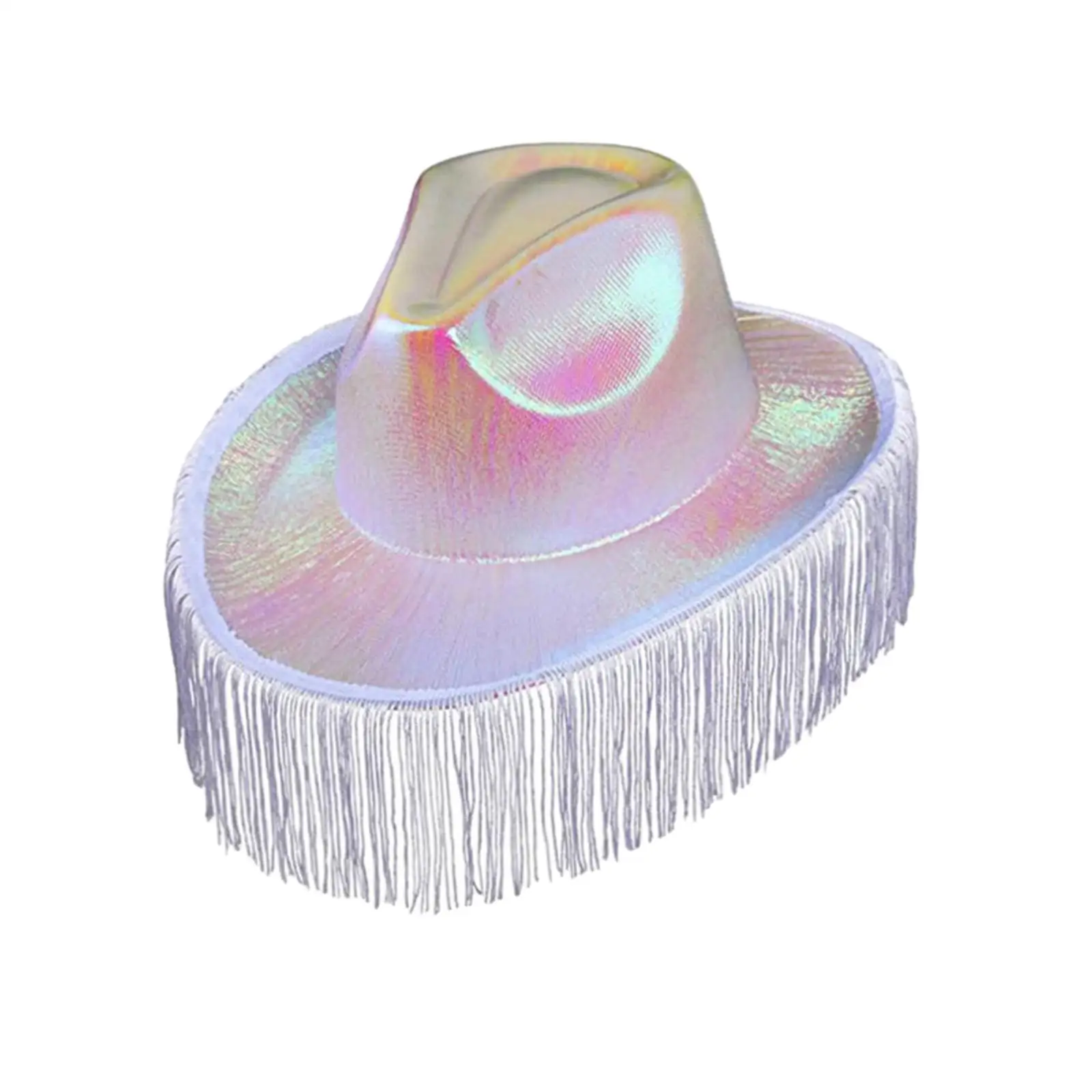 Western Cowgirl Hat for Women Men with Fringe Decor Rodeo Festival Stage Performance
