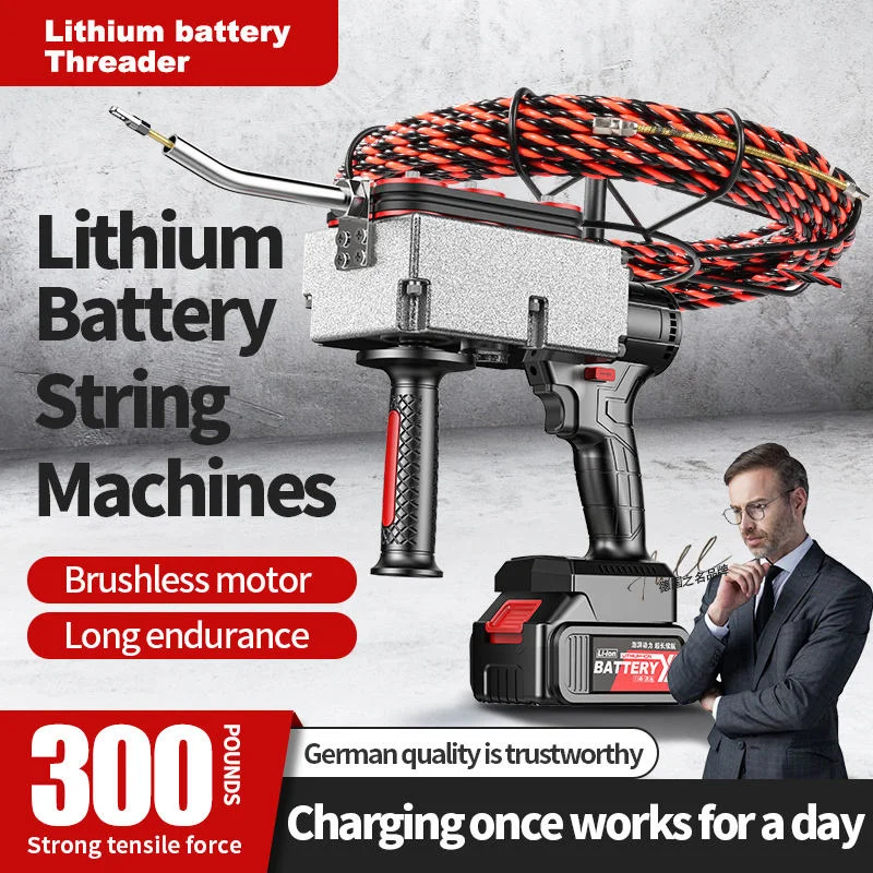Picture 3: Brushless Lithium-ion Automatic Electrician Tools Stringing Machine Electric Wire Threading Machine Cable Puller