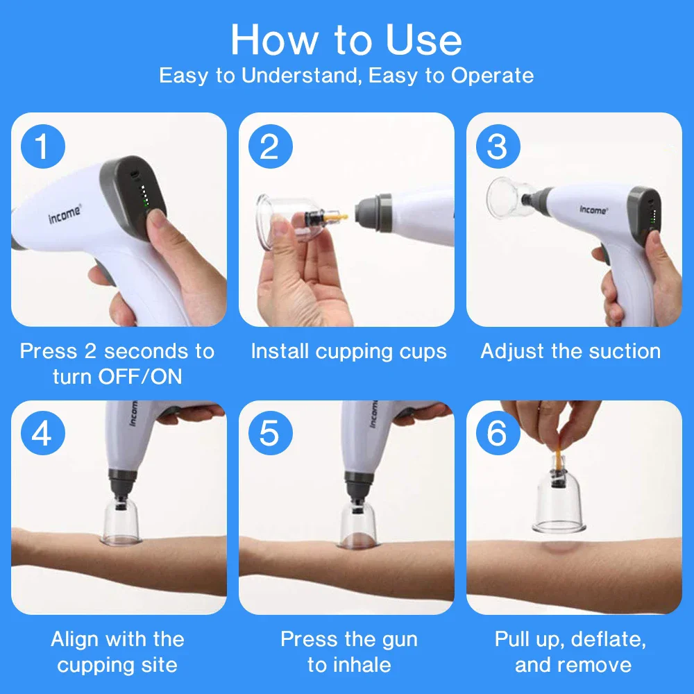 Juego de ventosas eléctricas recargables, terapia de acupresión de pulso TCM, masaje corporal, frascos de raspado Guasha