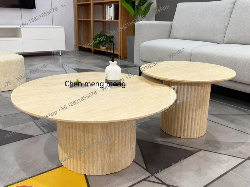 Household tatami small coffee table master design Japanese round tea table combination balcony wooden storage low table