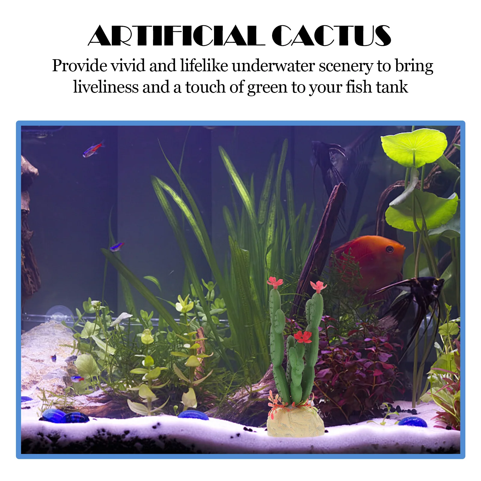 

Artificial Plastic Cactus Simulation Aquarium Decoration Durable Fish Tank Plant Ornament Realistic Vivid Home Ornaments