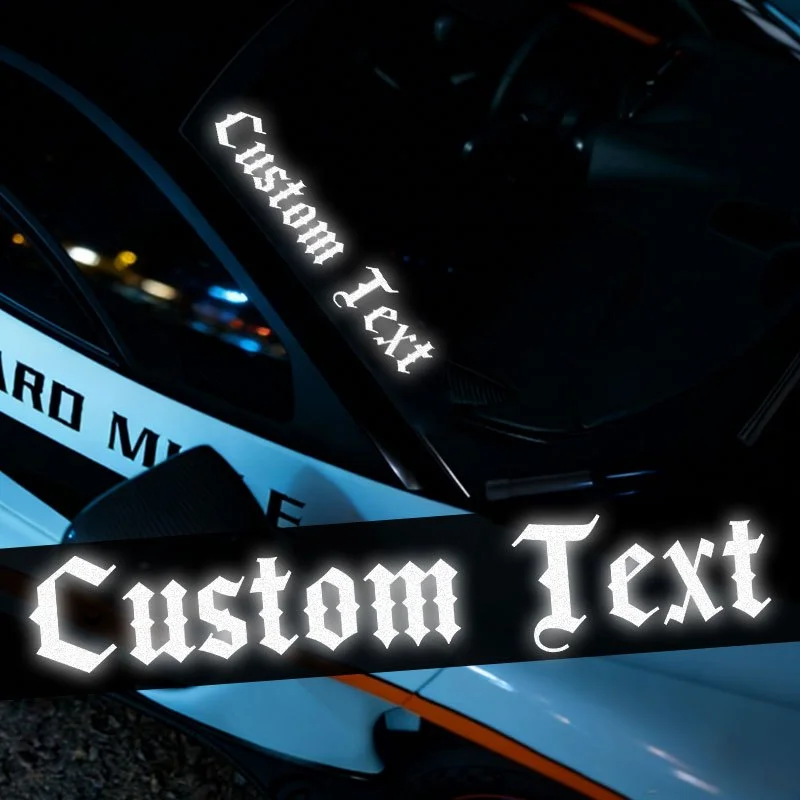 Adesivos de Carro Personalizados com Fonte Gótica, Impermeáveis, DIY, Decalques de Vinil para Janelas e Portas de Veículos, Acessórios para Carros